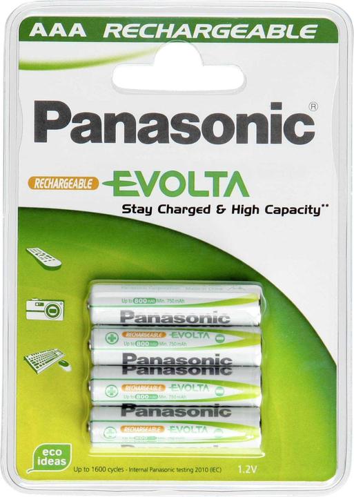Panasonic Rechargeable (4 pz., AAA, 750 mAh)