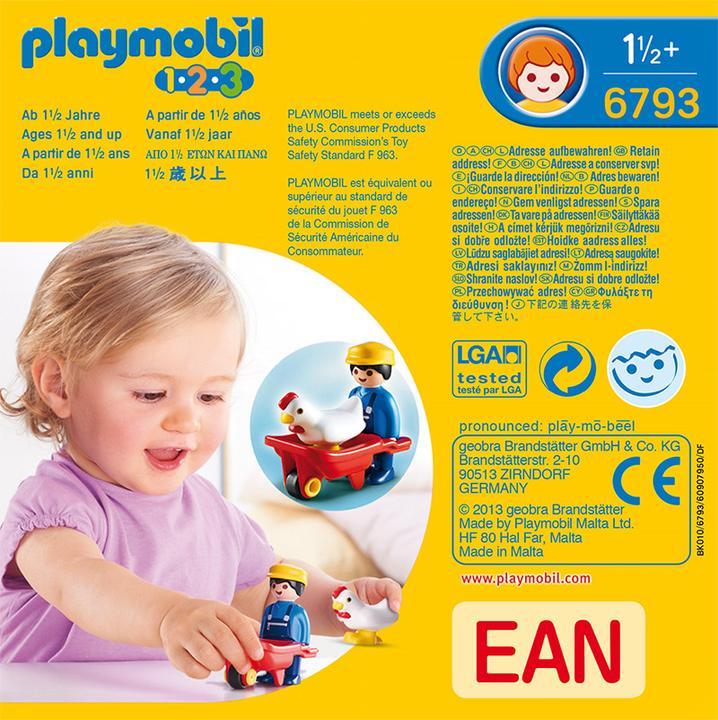 Actual product image Playmobil Farmer with wheelbarrow (6793, Playmobil 1.2.3)