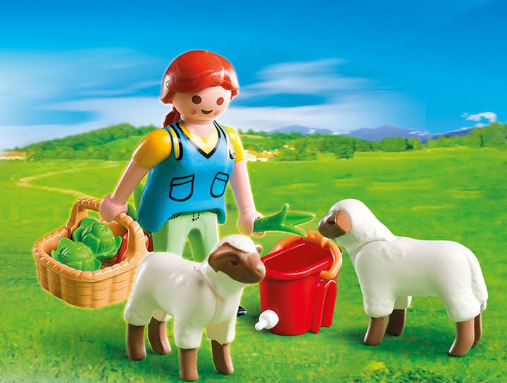 Produktbild Playmobil Bäuerin bei Schäfchen-Fütterung (4765)