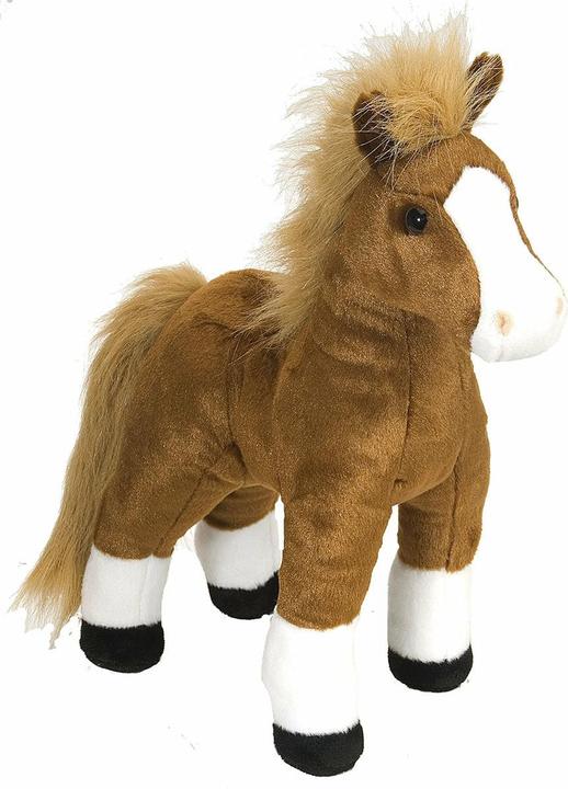 Actual product image Wild Republic Plush Horse Standing Brown Cuddlekin (30 cm)