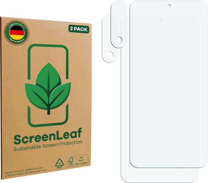 Immagine prodotto ScreenLeaf Pellicola protettiva, Proteggi Schermo Sostenibili, Clear, Antigraffio (2 Pezzo/i, OnePlus Nord 5G)