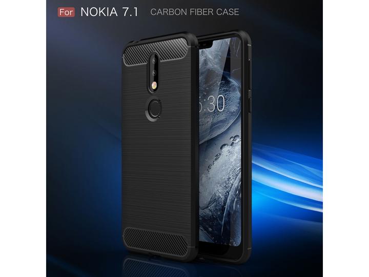 Produktbild Screenguard Nokia 7.1 Hülle Carbon Brushed Soft TPU (Nokia 7.1)