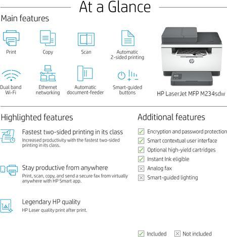 Produktbild HP LaserJet Pro MFP M234sdw (Laser, Schwarz-Weiss)