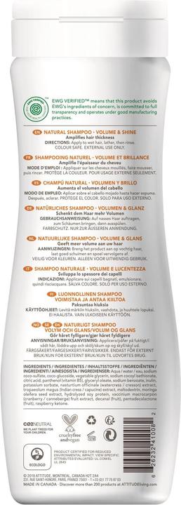Immagine prodotto Attitude Volume e brillantezza (473 ml, Shampoo liquido)