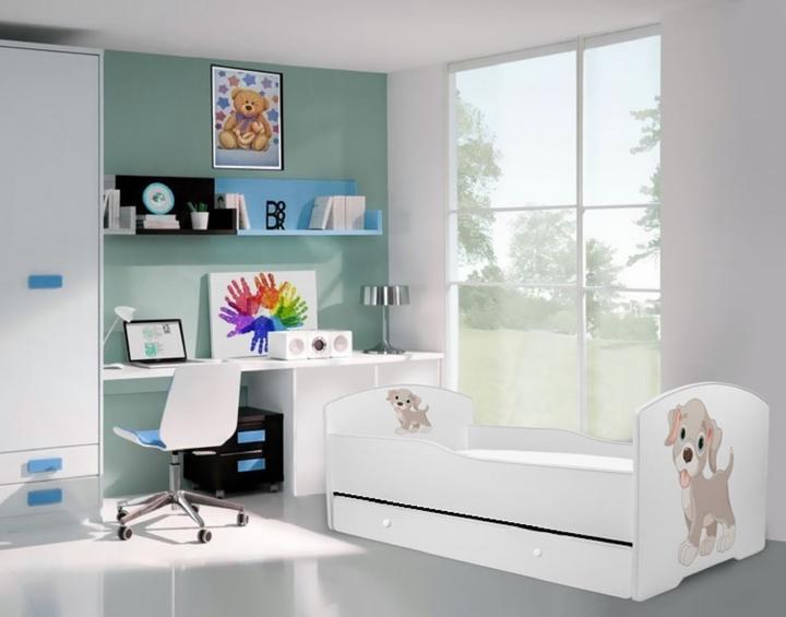 Produktbild ADRK Furniture Bett mit Matratze und Schublade PEPE DOG 160x80 (160 x 80 cm)