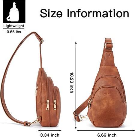 Produktbild Only-Bags.Store Sling Bag Brusttasche, Crossbody Umhängetasche PU Leder Sport Schultertasche Klein Bauchtasche