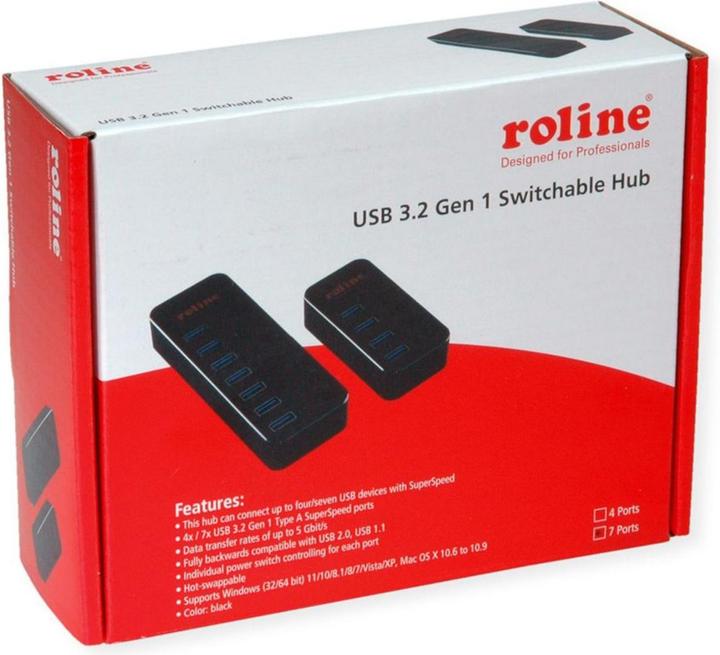 Produktbild Roline USB-hubs / -switches (USB-C, 7 Ports)
