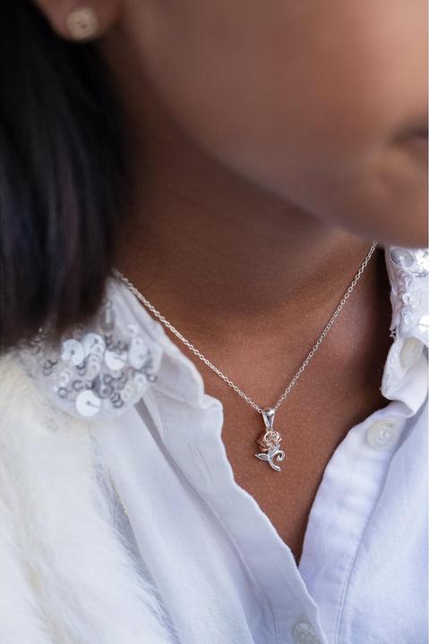 Produktbild Disney Halskette Schöne und das Biest Rose, 925 Sterling Silber (925er Silber, 35 - 40.5 cm)
