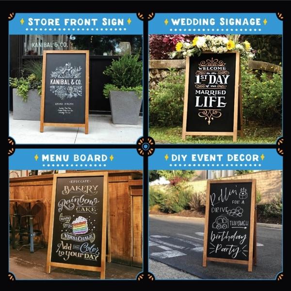 Actual product image VersaChalk - Large chalkboard with A-frame for pavements and restaurants 110cm x 65cm