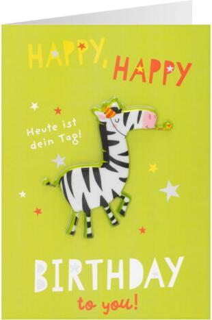 Actual product image Penta Geburtstagskarte Happy Birthday Zebra: Heute ist dein Tag (1 pcs.)