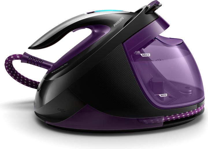 Actual product image Philips GC9675/80 PerfectCare Elite Plus Steam Ironing Station, Black/Purple (2700 W, 550 g/min)
