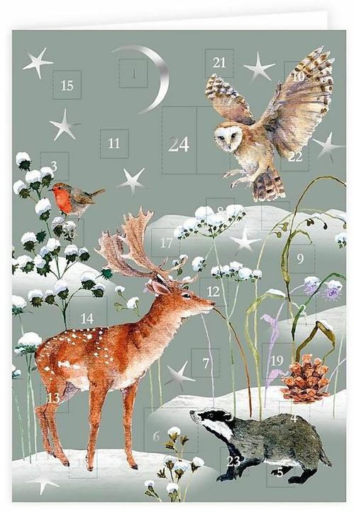 Produktbild Adventskalender-Doppelkarte. Winternacht