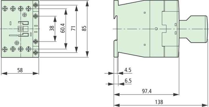 Produktbild Eaton DILM-Schütz,20kW,32A,4polig,230VAC