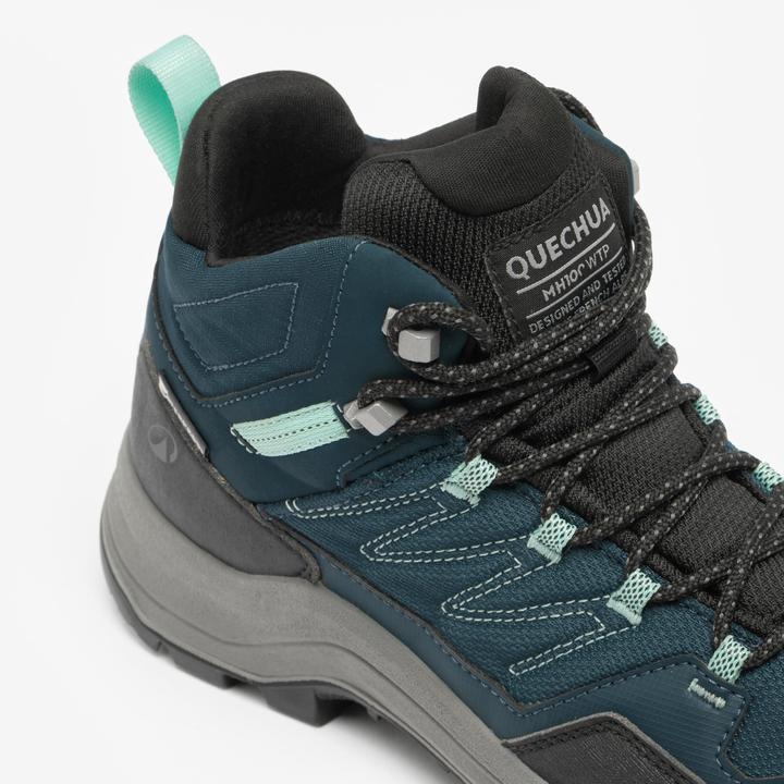 Actual product image Quechua Women’s Waterproof Mountain Hiking Boots - MH100 Mid - Green (40)