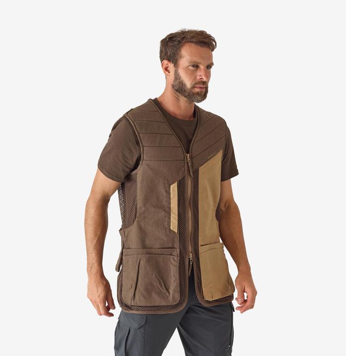 Actual product image Solognac Shooting waistcoat Trap 500 brown (XL)
