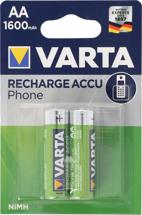 Productafbeelding Varta Recharge Accu Phone (2 Pcs., AA, 1600 mAh)