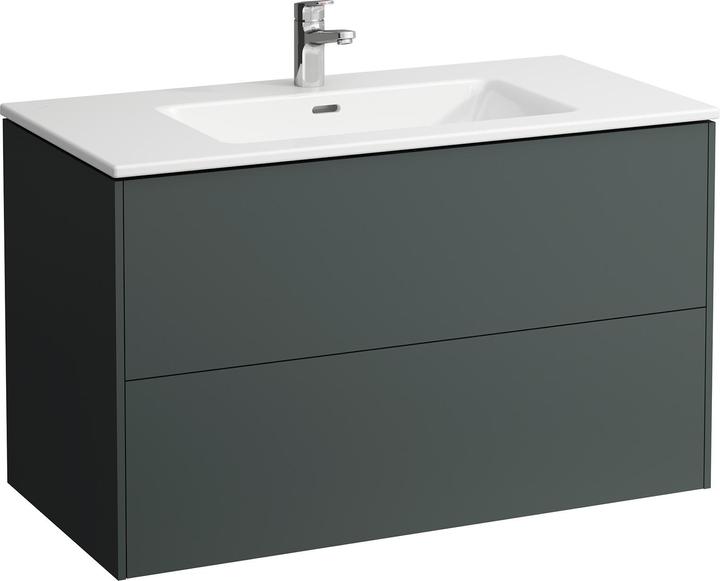 Laufen Pro S Set Base 1000, washbasin, 1 tap hole, overflow, incl. vanity unit, 2 drawers, 1000x500m