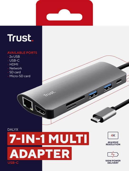 Immagine prodotto Trust Docking Station Dalyx 7-in-1 USB-C (USB-C, 1 Porti)