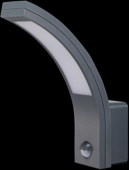 Tracon Wandleuchte mit Bewegungsmelder, gebogene Form, anthrazit (1100 lm, IP54)