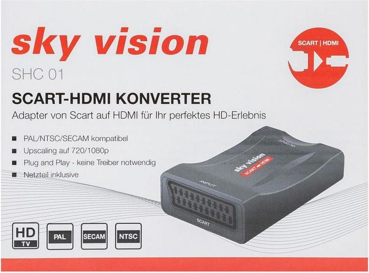 Immagine prodotto Sky Vision Convertitore da SCART a HDMI, PAL, NTSC, 1080P, VHS, Xbox, PS3
