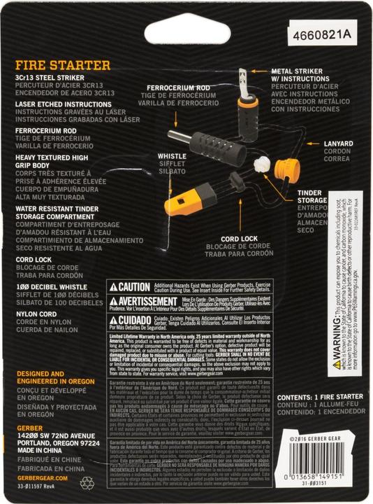 Actual product image Gerber Gear Firelighter Fire Starter