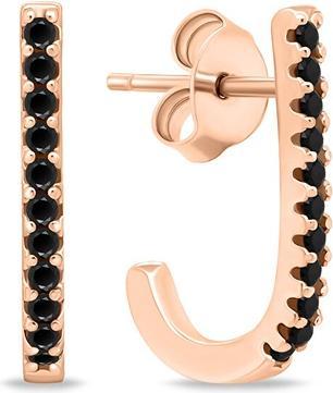 Brilio Silver - Original bronze earrings with zircons EA618RBC