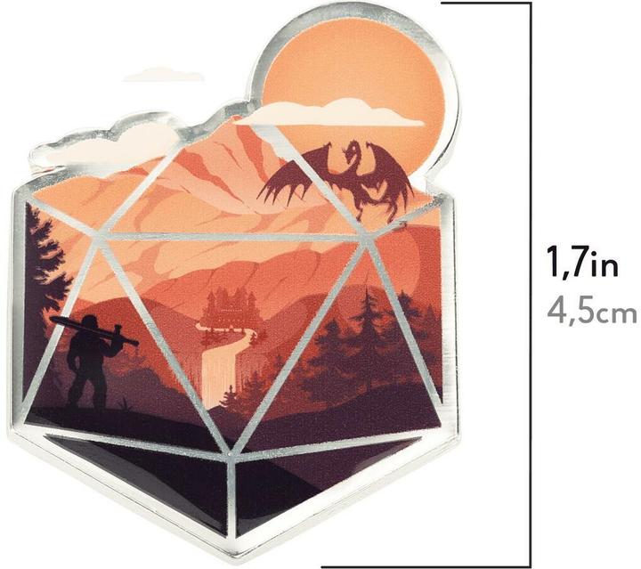 Actual product image Glass Staff Anstecker The d20 Hero Rot