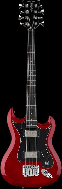 Hagstrom Bass Guitar, H8II, Wild Cherry Transparent, 8-String (Electric guitar)