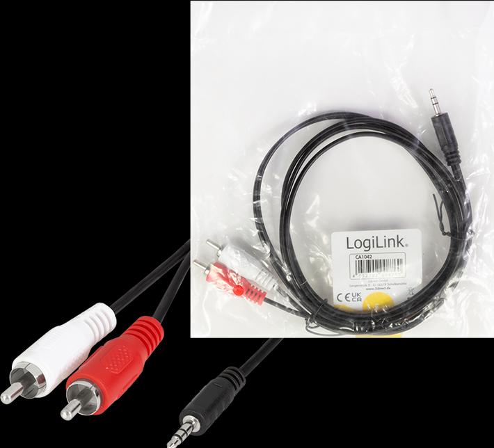 Actual product image LogiLink Connection cable (1.50 m, 3.5mm jack (AUX), Cinch)