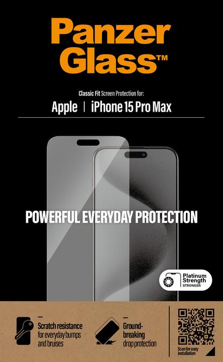 Produktbild PanzerGlass Screen Protector Classic Fit (1 Stück, Apple iPhone 15 Pro Max)