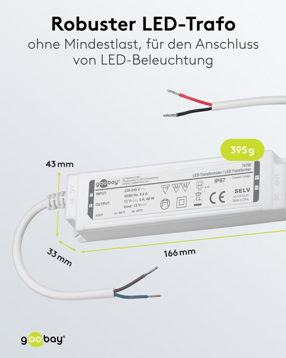 Produktbild Goobay LED-Trafo 12 V DC, 60 W, IP67