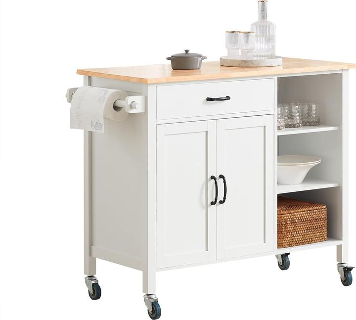 Actual product image SoBuy Design kitchen cabinet white Kitchen trolley with drawers