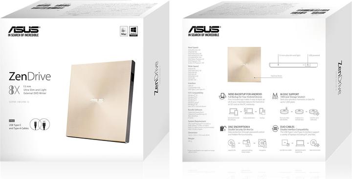 Produktbild ASUS ZenDrive U9M (DVD Brenner, DVD Laufwerk, CD Laufwerk, CD Brenner)