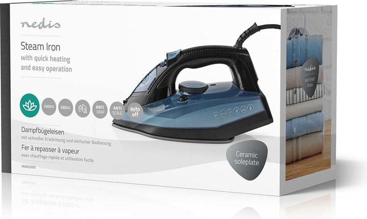 Produktbild Nedis Bügeleisen | 2600 W | Dampf Schuss | Keramisch | 0.32 l (2600 W, 0.02 g/min)