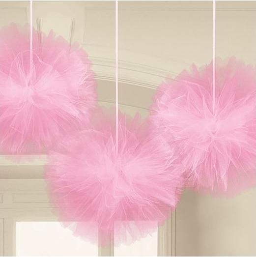 Amscan 3 Tulle Fluffy Deco Balls Wedding Decorations, pin