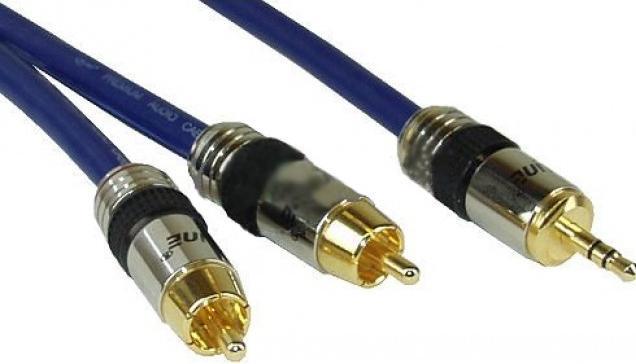 Actual product image InLine Cinch/jack cable, 2x Cinch to 3,5mm jack (0.50 m, 3.5mm jack (AUX), Cinch)