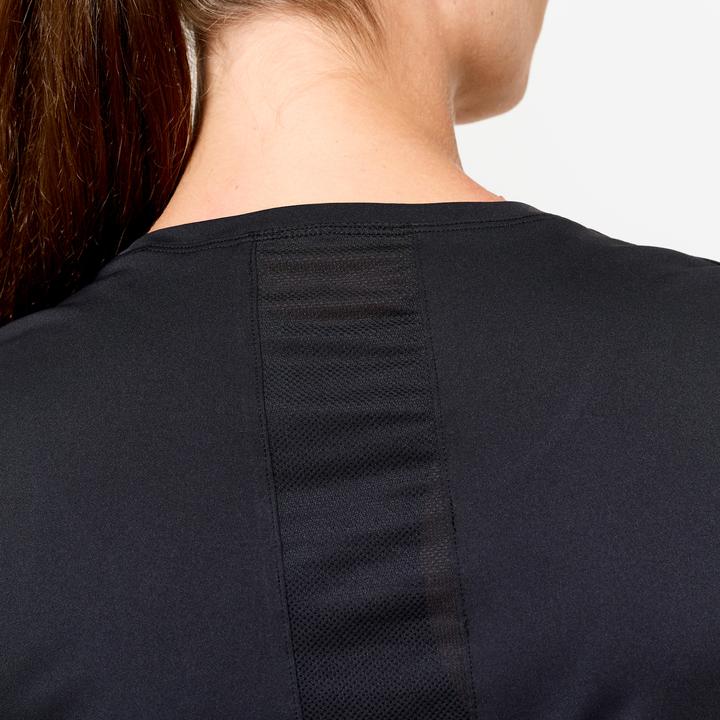 Actual product image Domyos Women's Short-Sleeved Fitness T-Shirt - Smoky Black (XL)