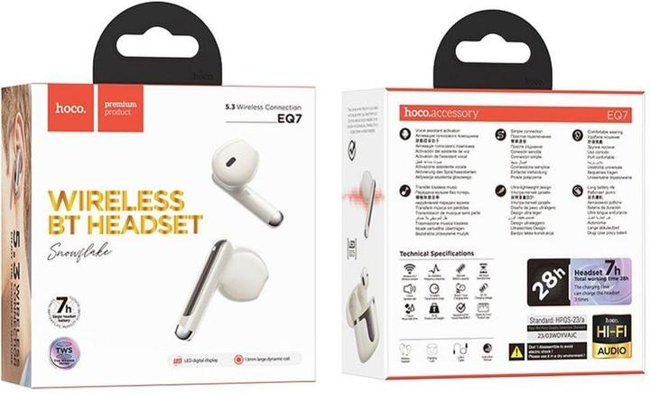 Produktbild Hoco Wireless headphones wireless bluetooth earphones TWS EQ7 milky white