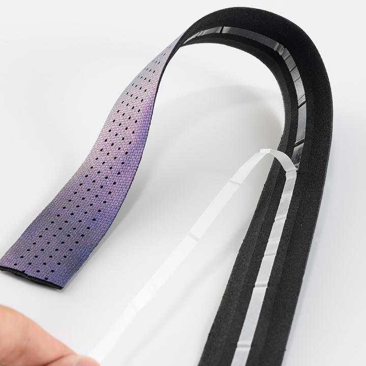 Actual product image Rockbros Handlebar Tape Perforated Silicone with Chameleon Effect - Purple