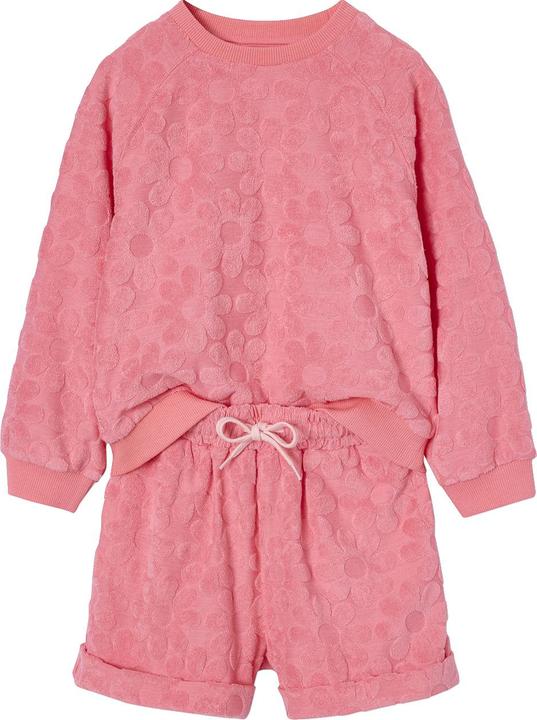 Actual product image Vertbaudet Mädchen-Set mit Frottee-Blumen: Sweatshirt & Shorts (104)