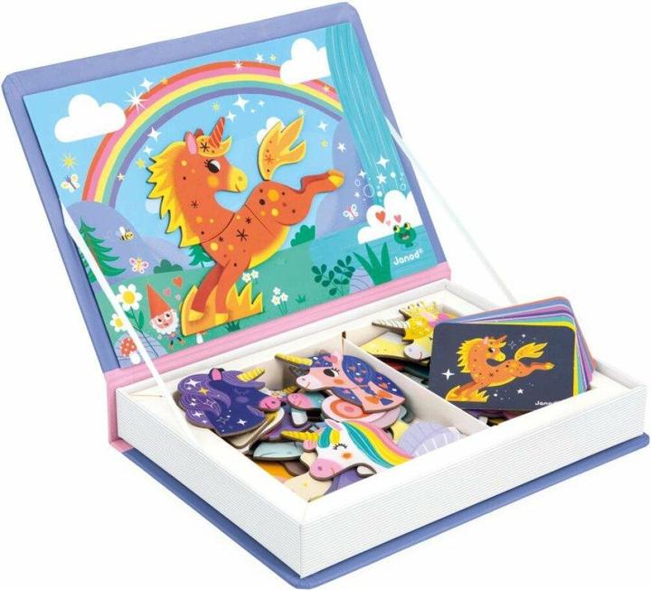 Actual product image Janod Magnetic book unicorn (German, French, Italian, English)