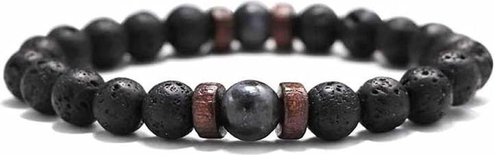 Cbx Elastisches Perlen Armband Lava Rock