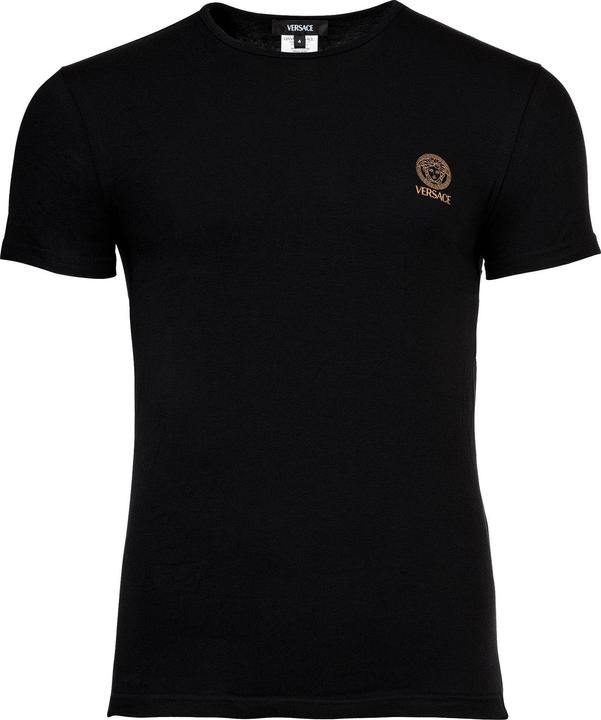 Versace T-Shirt Short Sleeves Round Neck Jersey Topeka Bi-Stretch Cotton Organic New Logo