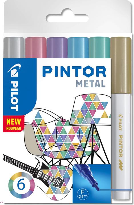 Pilot Pintor Medium Set à 6 Metallic (Metallic, 4.50 mm, 6 x)