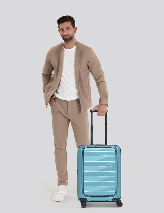 Actual product image Bergpfeil Travel 4 Rollen Kabinentrolley 55 cm Laptopfach mit Dehnfalte (46 l)