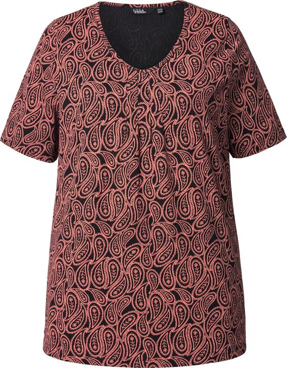 Produktbild Ulla Popken T-Shirt, Zierfalten, A-Linie, V-Ausschnitt, Halbarm (60)