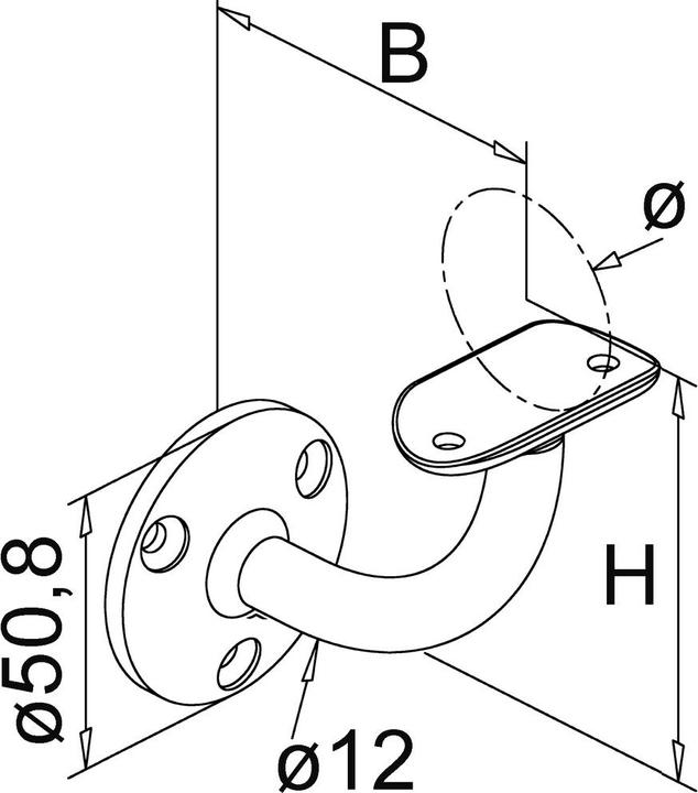 Produktbild G-Fittings Handlaufstützen für Barreling (Zink-Druckguss)