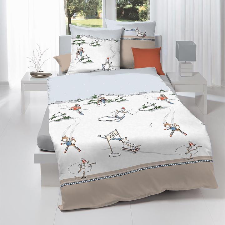 Actual product image Kaeppel Beaver Bed Linen On Fast Skids natural (Pillowcase, 135x200 cm + 80x80 cm)