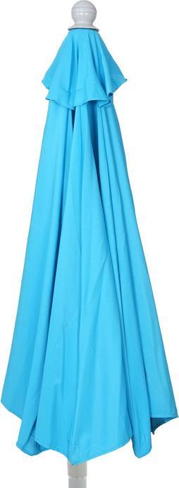 Image du produit Swisshandel24 Parasol alu semi-circulaire, demi-parasol balcon, UV 50+ 270cm turquoise avec support - 19632 (2.60 m)