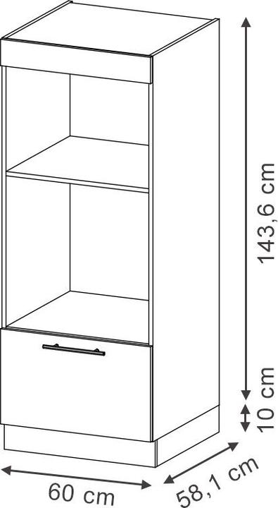 Actual product image Vicco Mikrowellenschrank Fame-Line (60 x 58 x 153.5 cm)